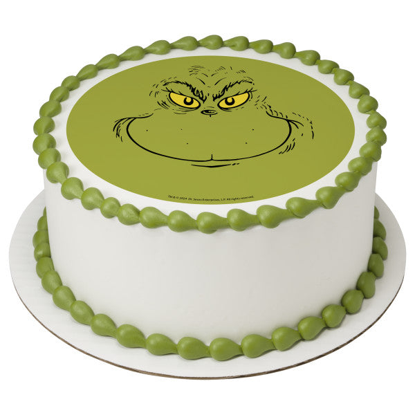 How the Grinch Stole Christmas - Grinch Face  Edible Cake Topper Image