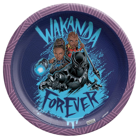 Black Panther Wakanda Forever 7" Round Plates, 8ct