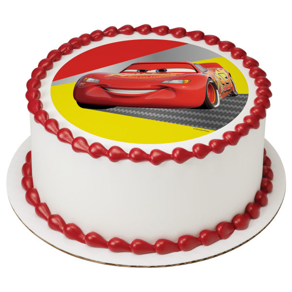 Disney and Pixar's Cars Lightning McQueen Edible Cake Topper Image
