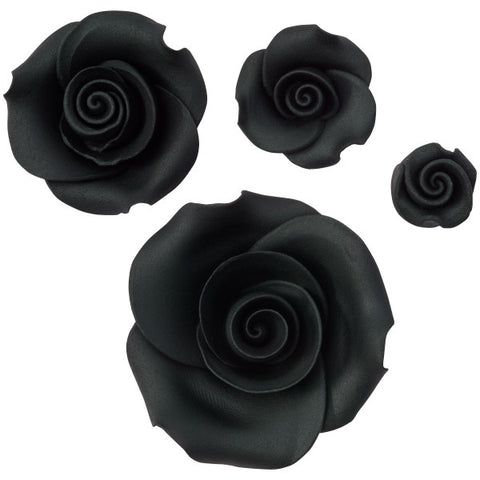 Black Rose Assortment SugarSoft Premium Edible Decorations