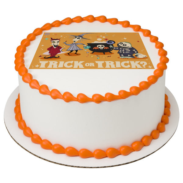 Disney Tim Burton's The Nightmare Before Christmas Trick or Trick?  Edible Cake Topper Image