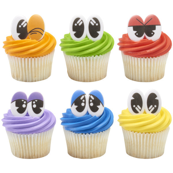 Doodle Eyes Cupcake Rings 12ct