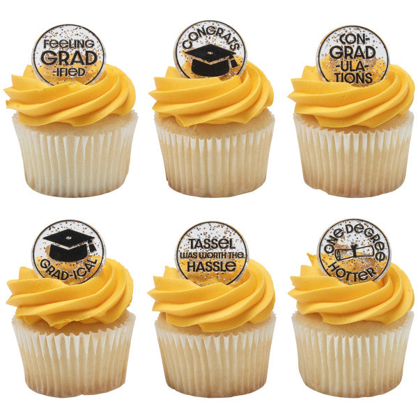 Confetti Grad  Cupcake Rings 12ct