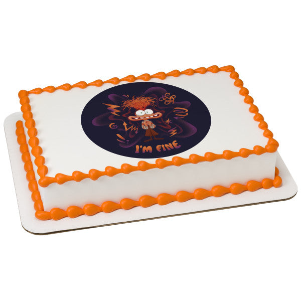 Disney and Pixar's Inside Out 2 I'm Fine Edible Cake Topper Image