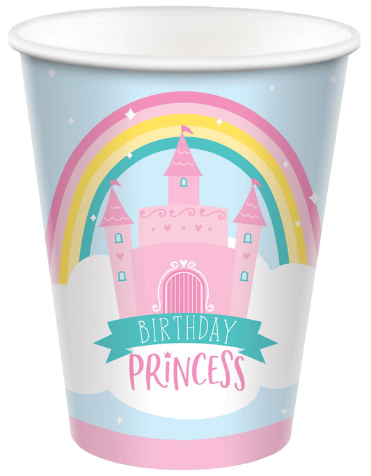 Princess Castle Birthday 9 oz Paper Cups, 8ct