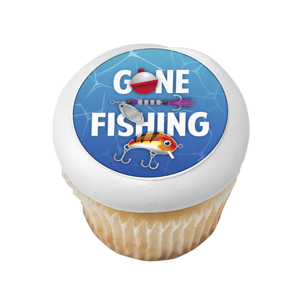 Gone Fishing Edible Cake Topper Image
