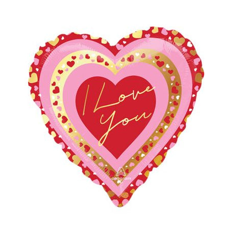I Love You Pretty Hearts 4" Foil Balloon, 1ct