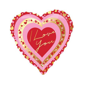 I Love You Pretty Hearts 4" Foil Balloon, 1ct