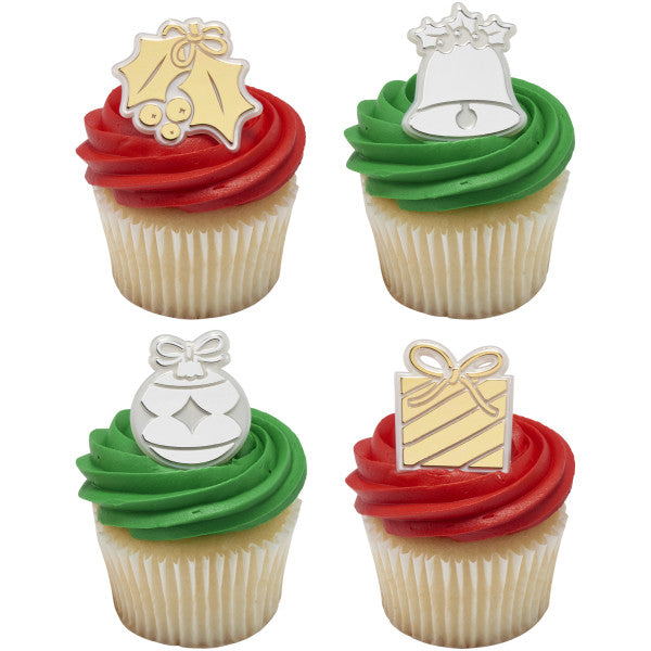 Holly Jolly  Cupcake Rings 12ct
