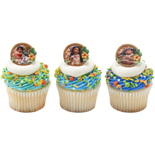 Disney's Moana 2 Together Again Cupcake Rings 12ct