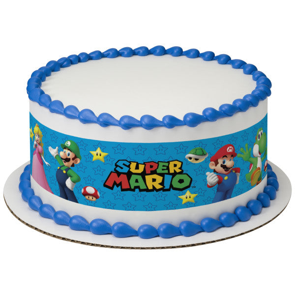 Super Mario Game On Edible Cake Topper Image Strips