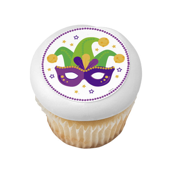 Mardi Gras Mask Edible Cake Topper Image