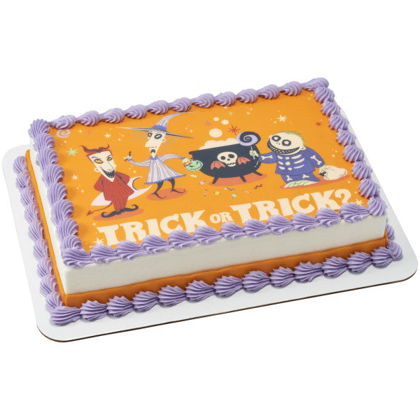 Disney Tim Burton's The Nightmare Before Christmas Trick or Trick?  Edible Cake Topper Image