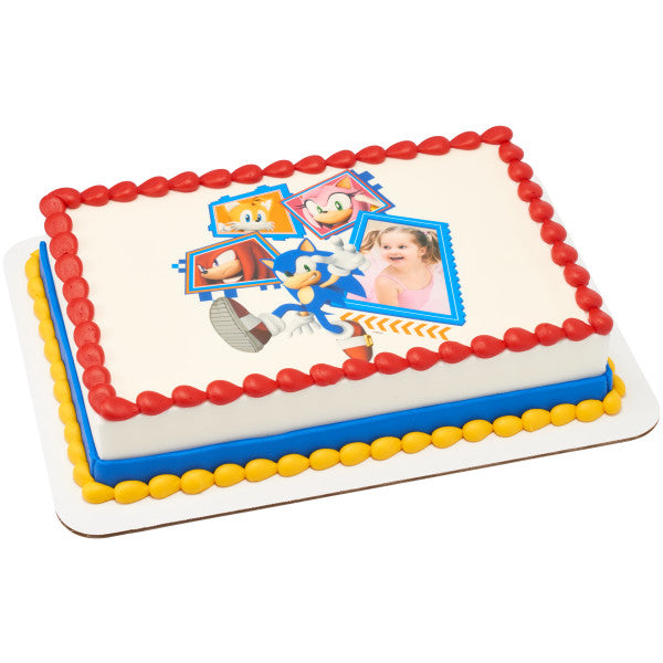 Marco de imagen comestible para decoración de tarta de Sonic the Hedgehog and Friends