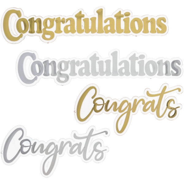 Congratulations Foil Script Assortment Layon 4ct