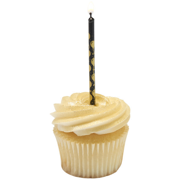 Black with Gold Balloons Print Specialty Candles