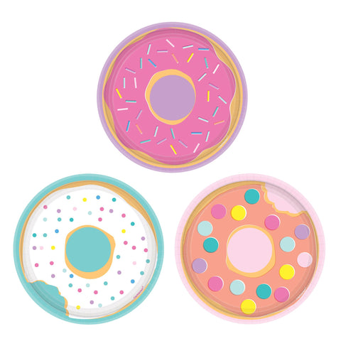 Donut Party Assorted 7" Round Plates, 8ct