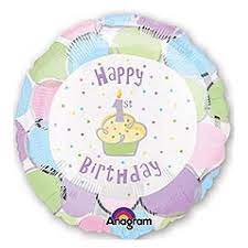 Pastel 1st Birthday 18" Round Foil Balloon, 1ct