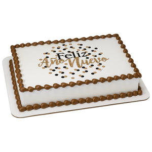 Feliz Año Nuevo Edible Cake Topper Image