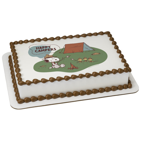 Imagen de decoración comestible para tarta de Peanuts, Snoopy y Woodstock