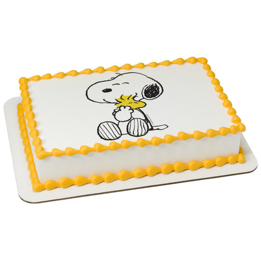 Peanuts Snoopy and Woodstock Edible Cake Topper Image