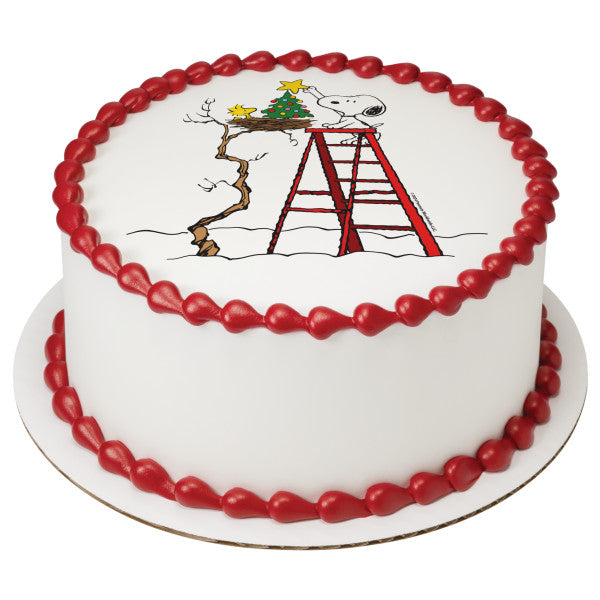 Imagen de decoración comestible para tarta de Peanuts, Snoopy y Woodstock
