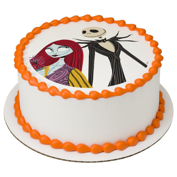 Disney Tim Burton's The Nightmare Before Christmas Jack Skellington & Sally Edible Cake TopperImage