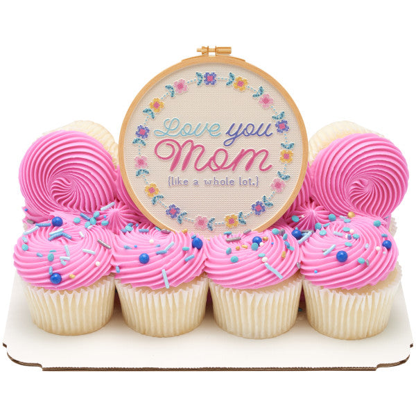 Love You Mom Cross-Stitch Easel Back Layon