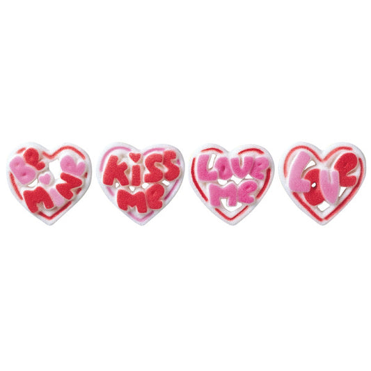 Talking Hearts Assortment - Red 3 Free Dec-Ons® Decorations 12ct