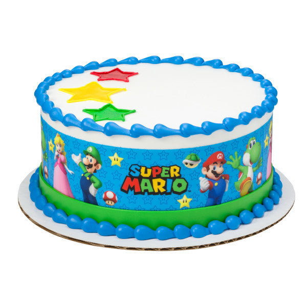 Super Mario Game On Edible Cake Topper Image Strips