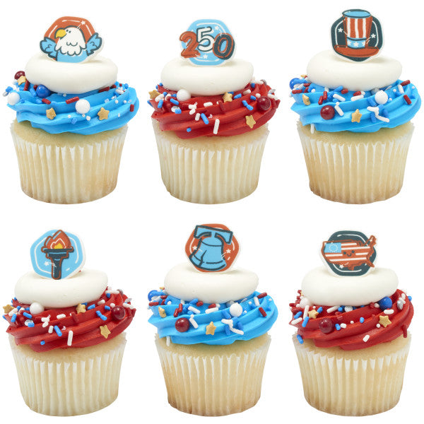Celebrate America Assortment - Red 3 Free  Sweet Décor® Edible Decorations