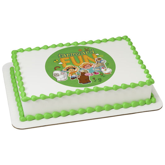 Little People Farmyard Fun Edible Cake Topper Image
