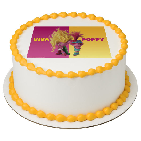 DreamWorks Trolls Poppy and Viva Edible Cake Topper Image