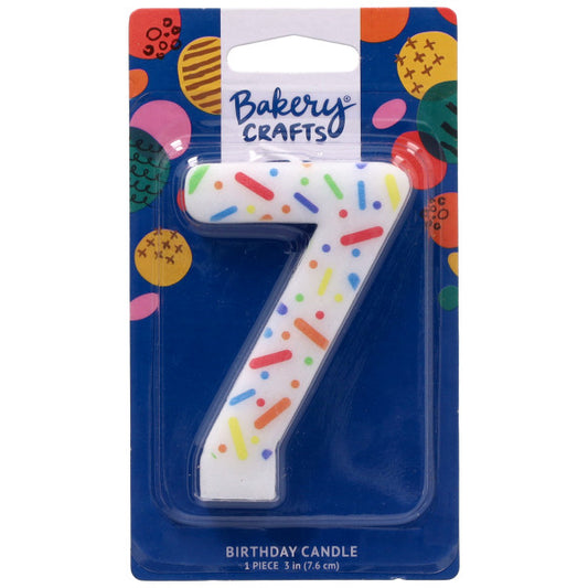 7 Rainbow Sprinkle  Numeral Candles