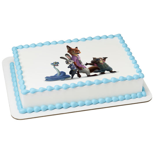 Disney's Zootopia 2 Watch and Learn Edible Cake Topper  Image
