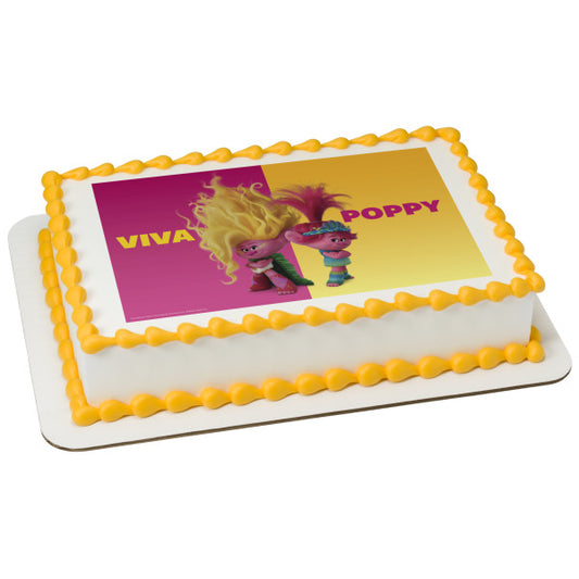 DreamWorks Trolls Poppy and Viva Edible Cake Topper Image