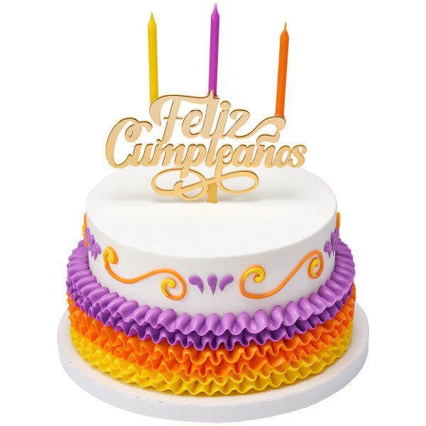 Feliz Cumpleaños Plastic Candle Holder
