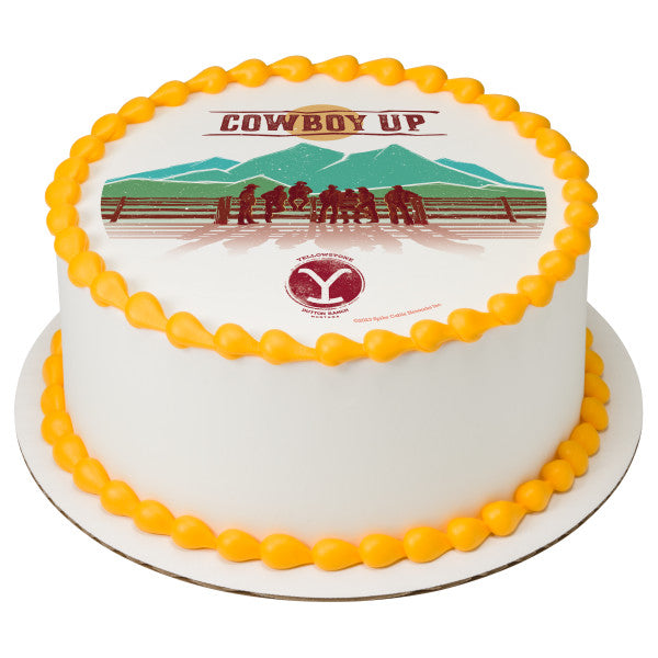 Yellowstone Cowboy Up Edible Cake Topper Image A Birthday Place
