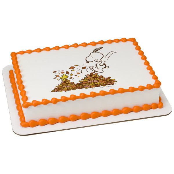 Peanuts® Happy Fall Edible Cake Topper Image