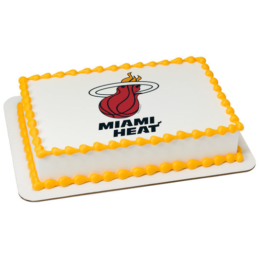 Imagen comestible para decoración de tarta con el logotipo de los Miami Heat de la NBA ABPID05877 