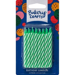 Green Candy Stripe Smooth & Spiral Candles