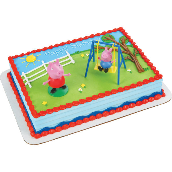 Peppa Pig Swing Set DecoSet and Edible Cake Topper Image Background