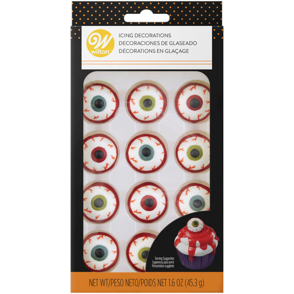 Bloody Eyeball Icing Decorations, 12-Count