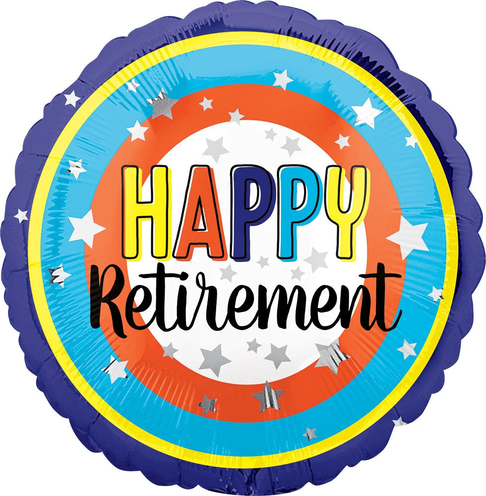 Happy Retirement Circles 17" Foil Balloon, 1ct