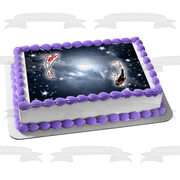Galactic Koi Edible Cake Topper Image ABPID57750