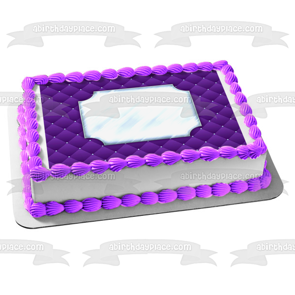 Diamond Plaque and Purple Cushion Edible Cake Topper Image ABPID57746