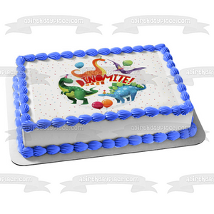 Dinomite Birthday Party Edible Cake Topper Image ABPID57747