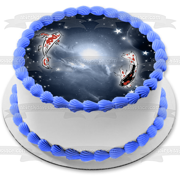 Galactic Koi Edible Cake Topper Image ABPID57750