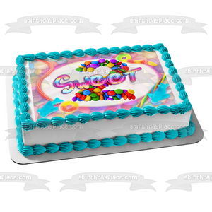 Two Sweet Candy Pieces Edible Cake Topper Image ABPID57756