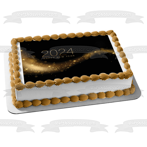 Magic Dust 2024 Happy New Year Edible Cake Topper Image ABPID57757